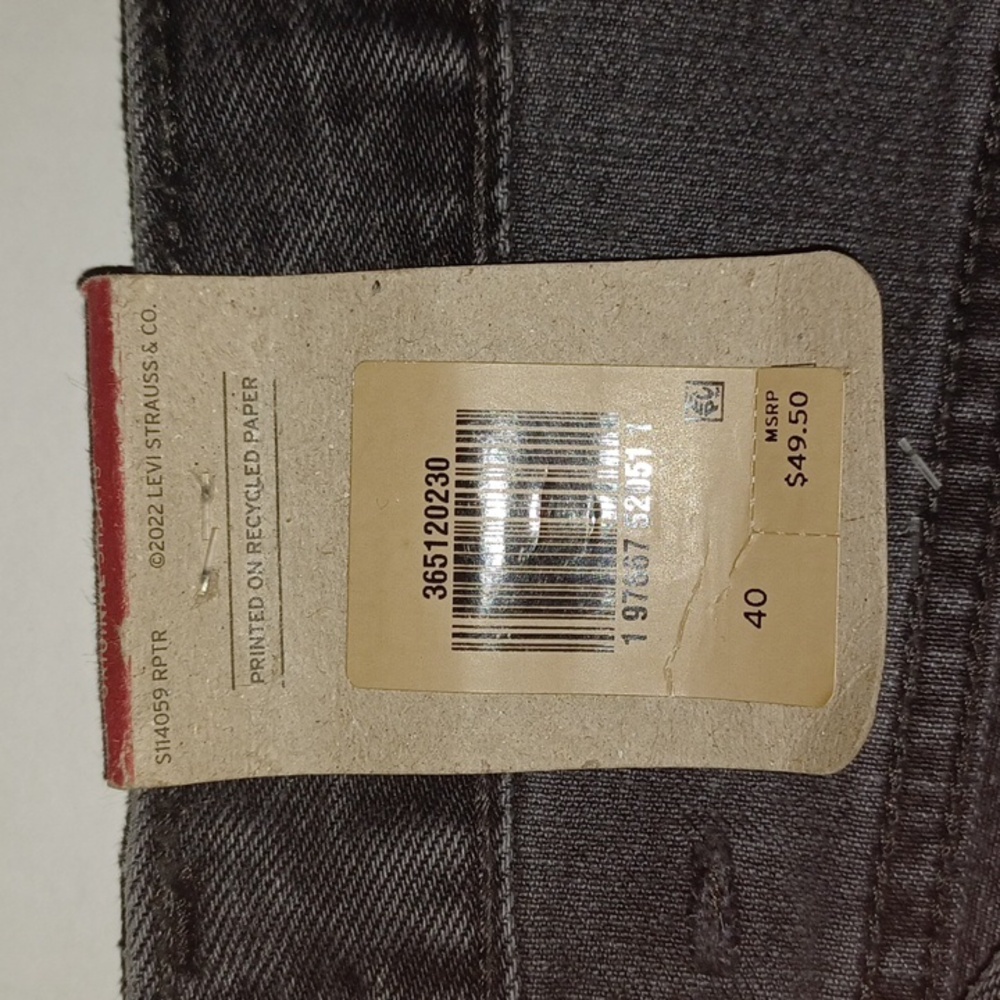 Levi's 501 Original Button-Fly Shorts Size-40  Black NWT - Picture 6 of 6